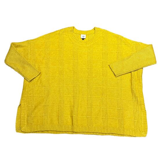 Cabi Womens Oversized Medium Goldenrod Long Sleeve Cotton/Acrylic Blend Sweater - Picture 1 of 7
